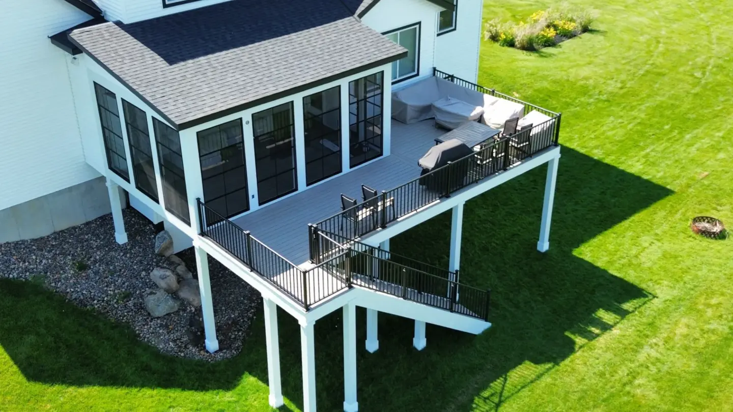 Aerial view of a beautiful clean deck wjc