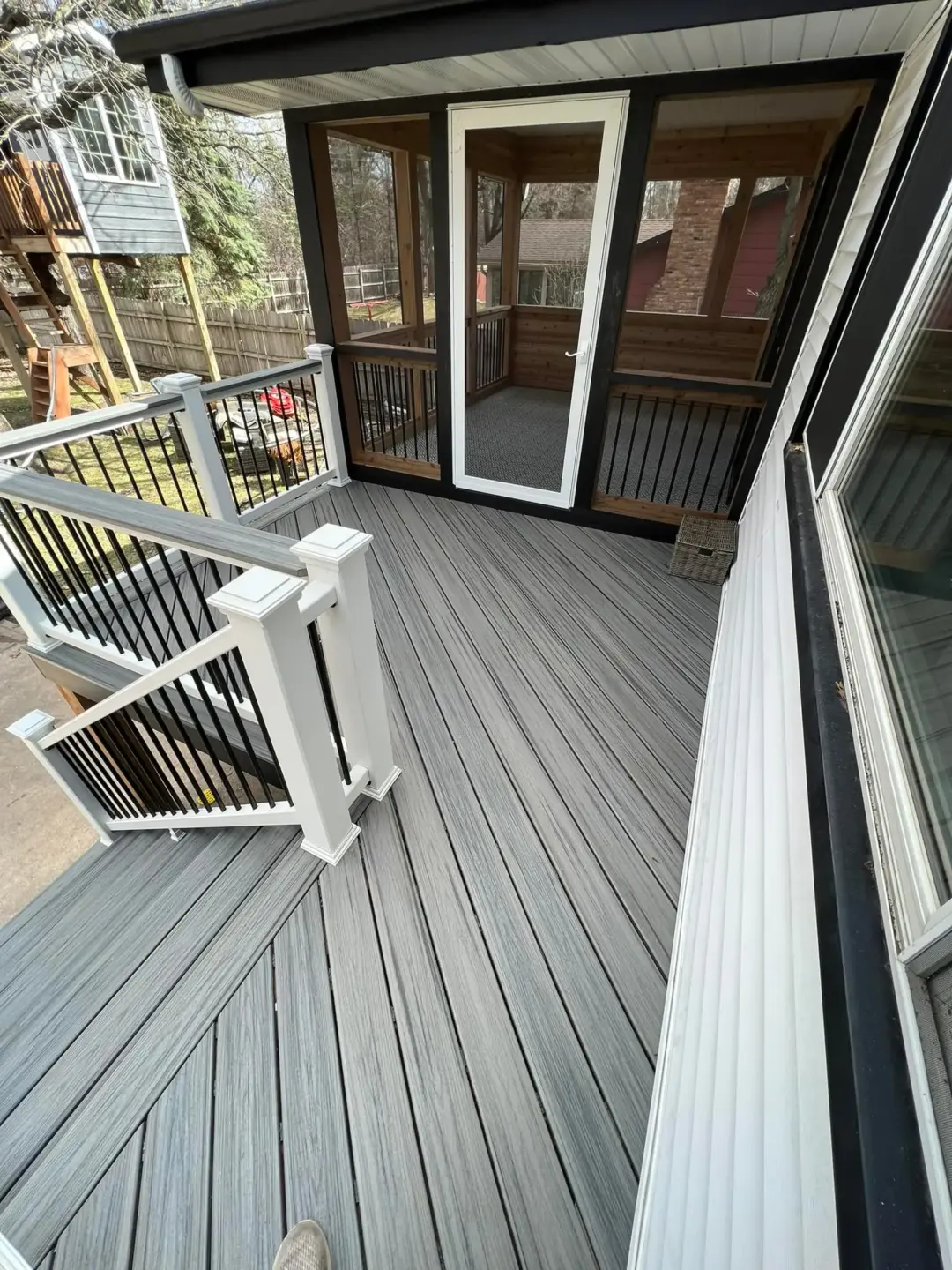 House with grey deck and good vibes