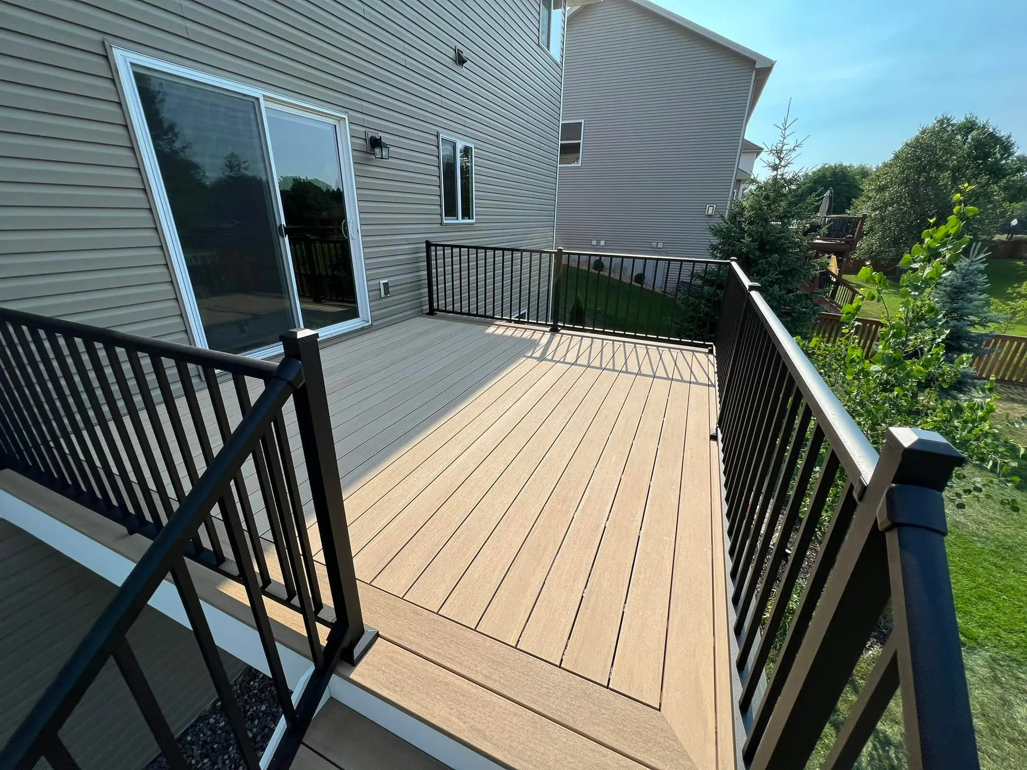 Wide view brown deck in anoka county